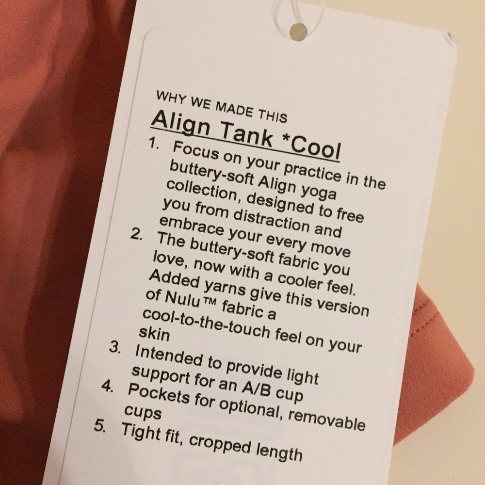 **LAST CHANCE** LULU Align Tank Rustic Coral NWT - Picture 6 of 9